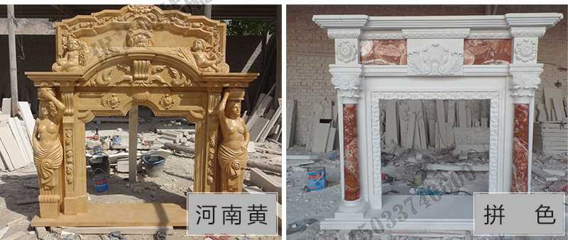 石雕壁爐架款式，定制石雕壁爐架，石雕壁爐架廠家